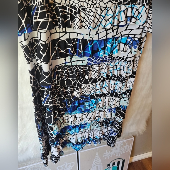 Mango Tango Earthquake Abstract Mini Dress W/ Rhinestones - Picture 3 of 9